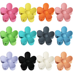 Pinzas florales grandes de Messen en rosa mate, agarre firme para cabello grueso.