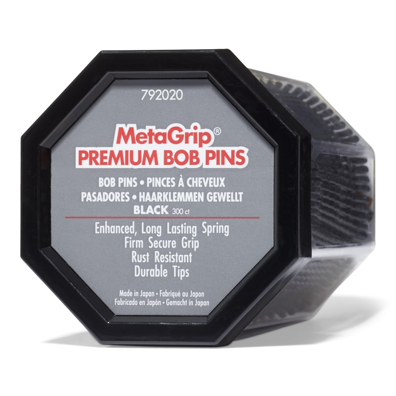 MetaGrip Pinzas para el cabello negras, sujeción firme para peinados duraderos.