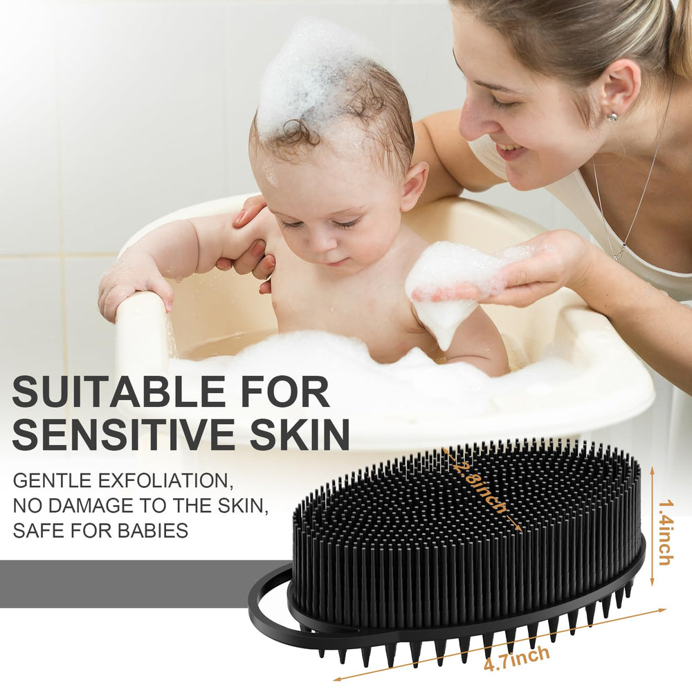 Metene exfoliador de silicona con gancho para secado rápido y mayor higiene