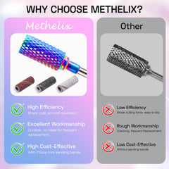 METHELIX fresa diamante cutícula bola, limpieza suave de la uña.