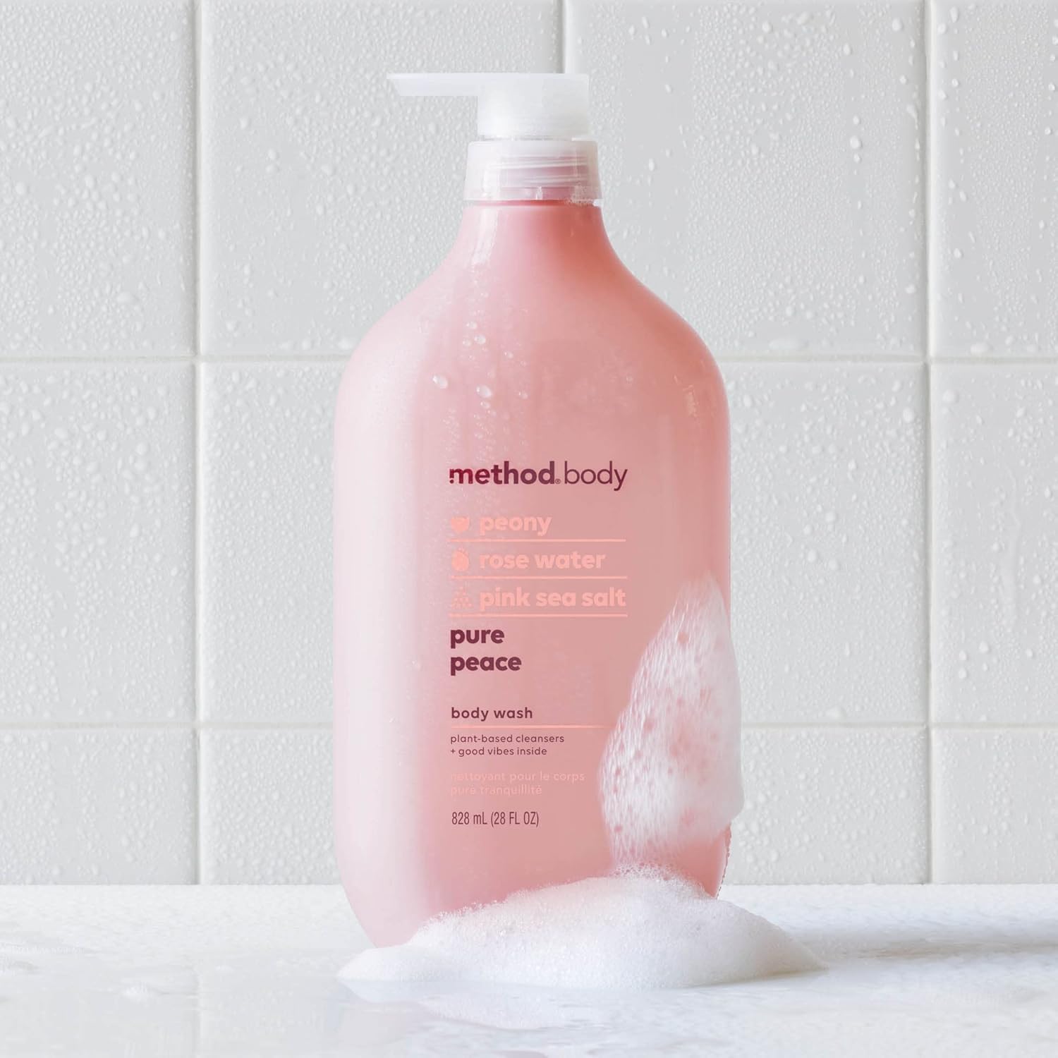 Method Body Wash Pure Peace sin parabenos cuida la piel con limpieza suave.