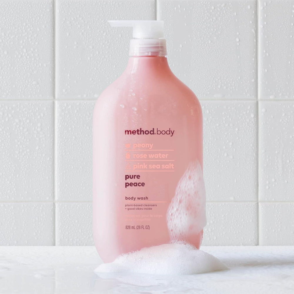 Method Body Wash Pure Peace sin parabenos cuida la piel con limpieza suave.
