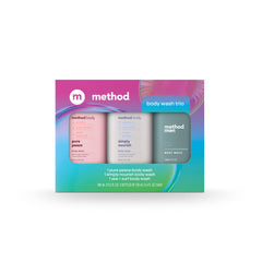 Conjunto regalo Method con tres geles de ducha de viaje para probar fragancias