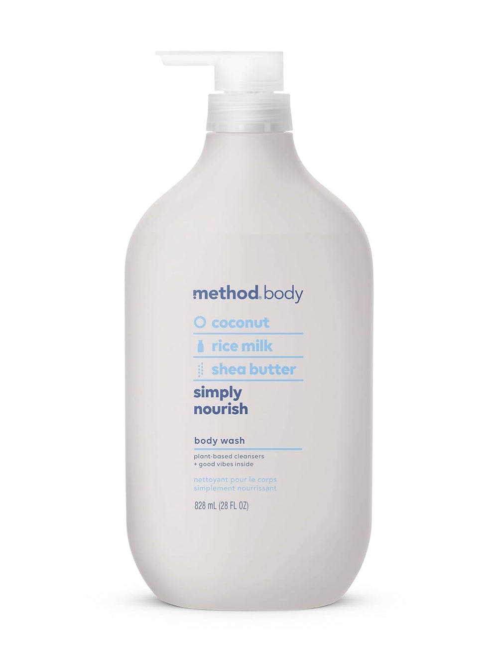 Method Body Wash Simply Nourish: botella en la ducha para limpieza suave y agradable