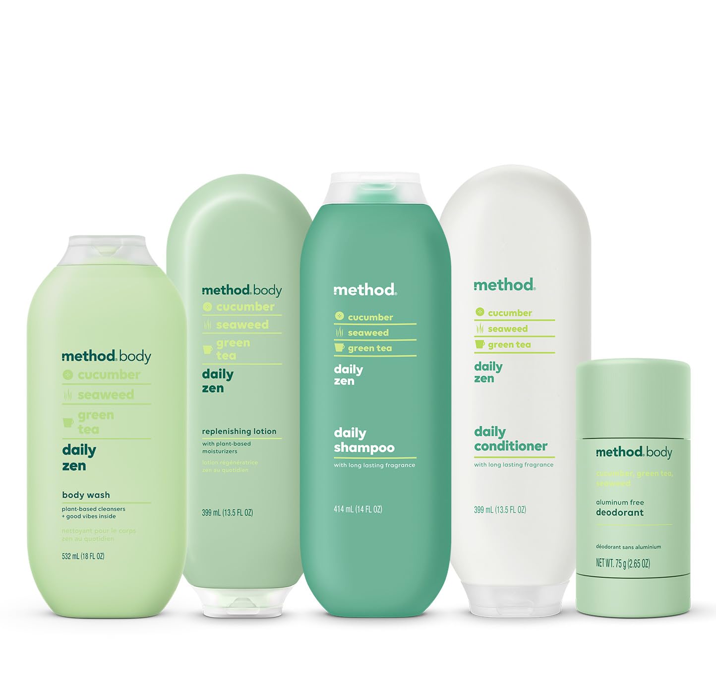 Paraben-free formula label close-up on Method Daily Lotion bottle