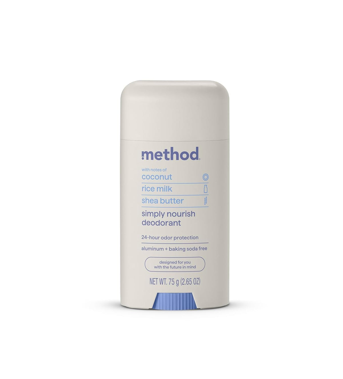 Desodorante Method Simply Nourish, empaque PCR, opción ecológica para uso diario.