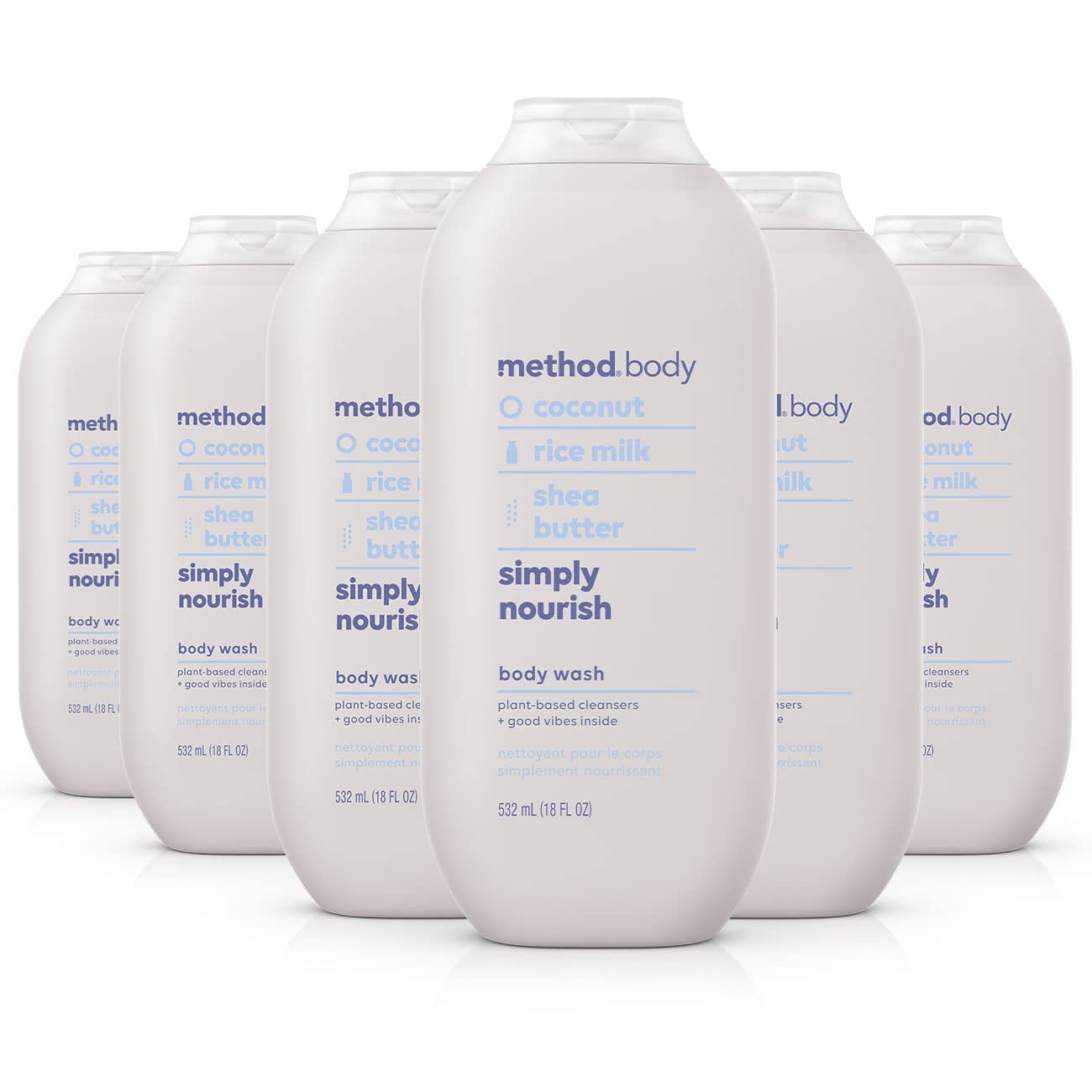 Method Simply Nourish gel de ducha con coco para piel suave tras la ducha.