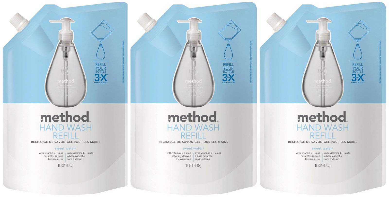 Method Gel Mains Sweet Water : remplissage pratique pour une utilisation prolongée