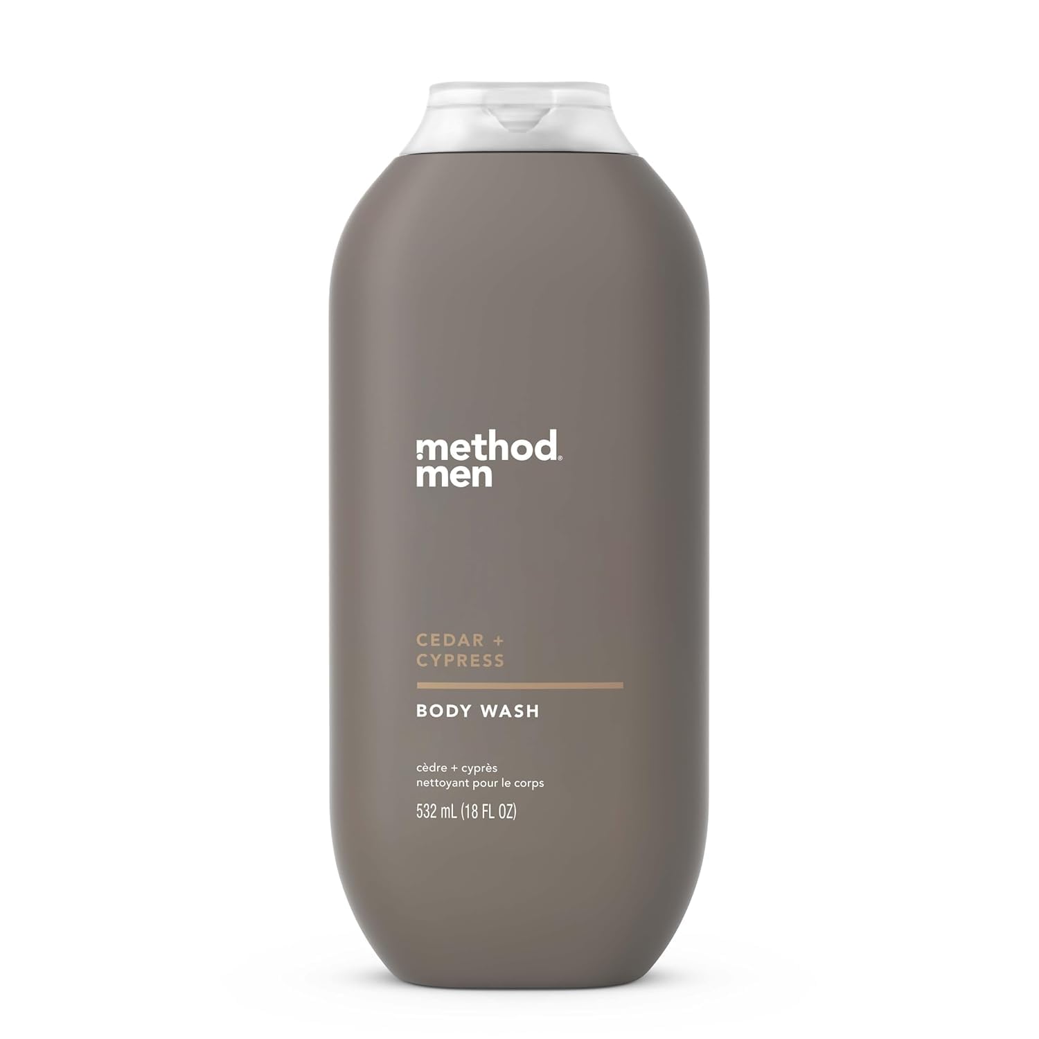 Method Men Ducha Cedro y Ciprés, botella 18 onzas, sensación de limpieza rápida.