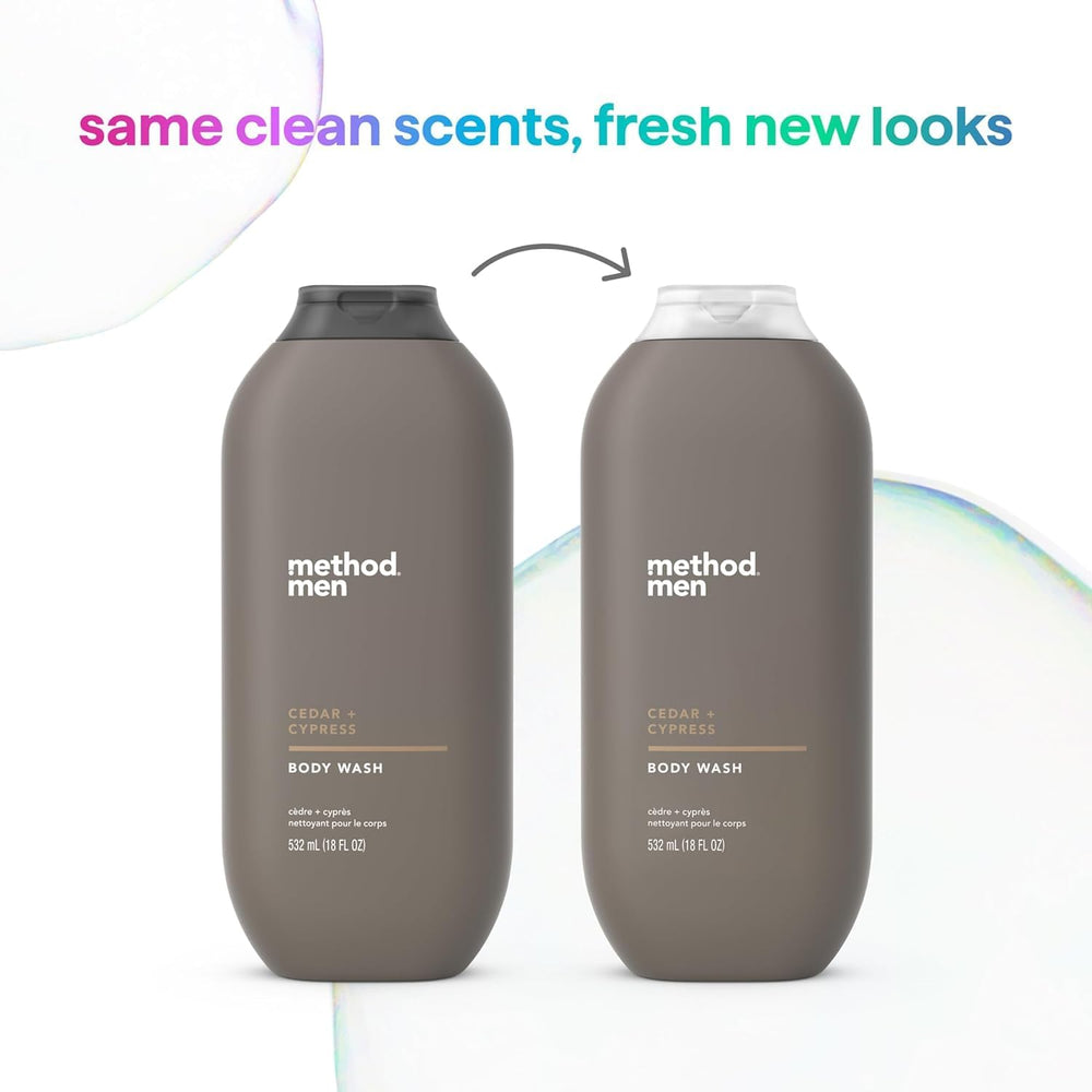 Method Men Ducha Cedro y Ciprés, rutina diaria revitalizante tras el baño.