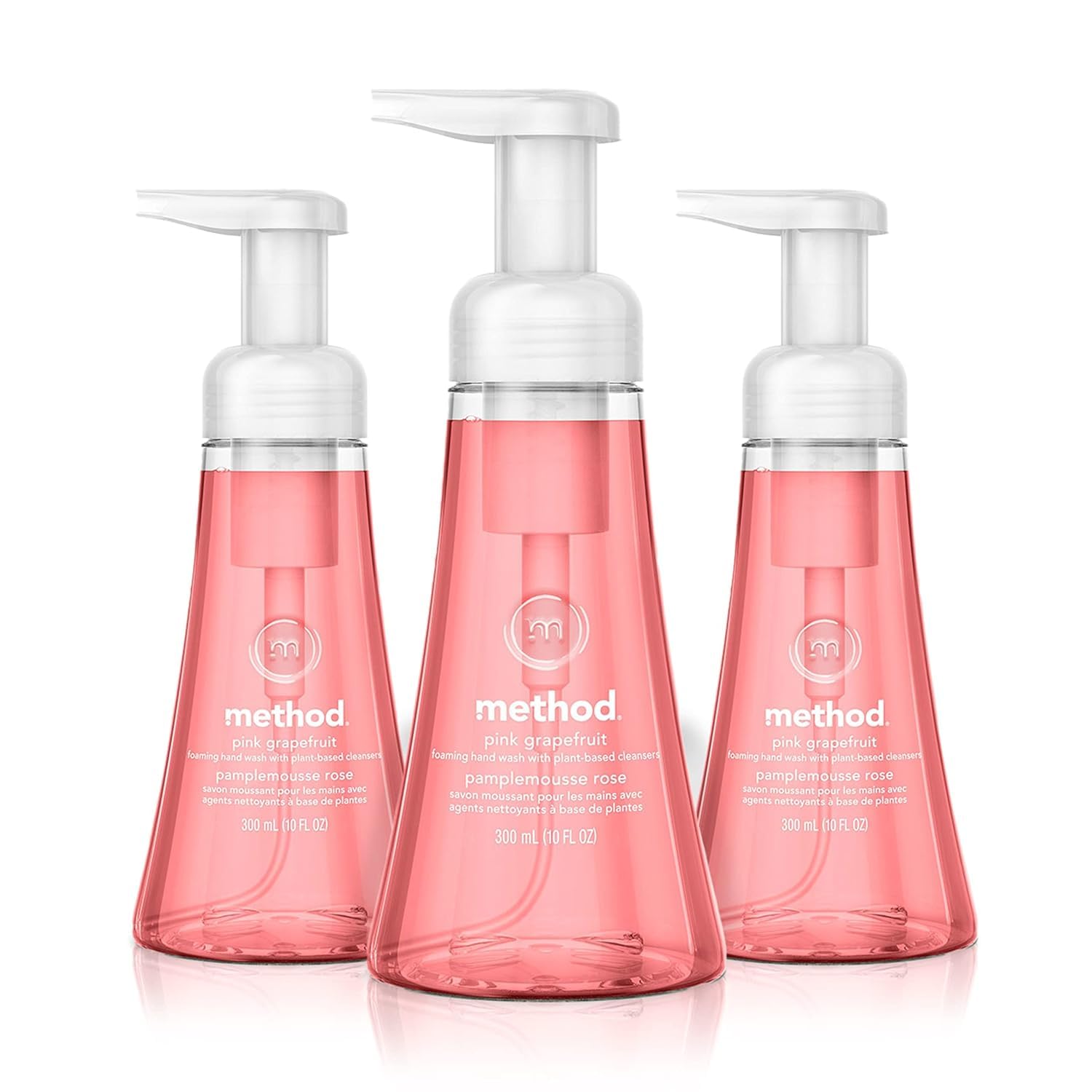 Method jabón de mano espumoso pomelo rosa 10-onzas para manos limpias y suaves.