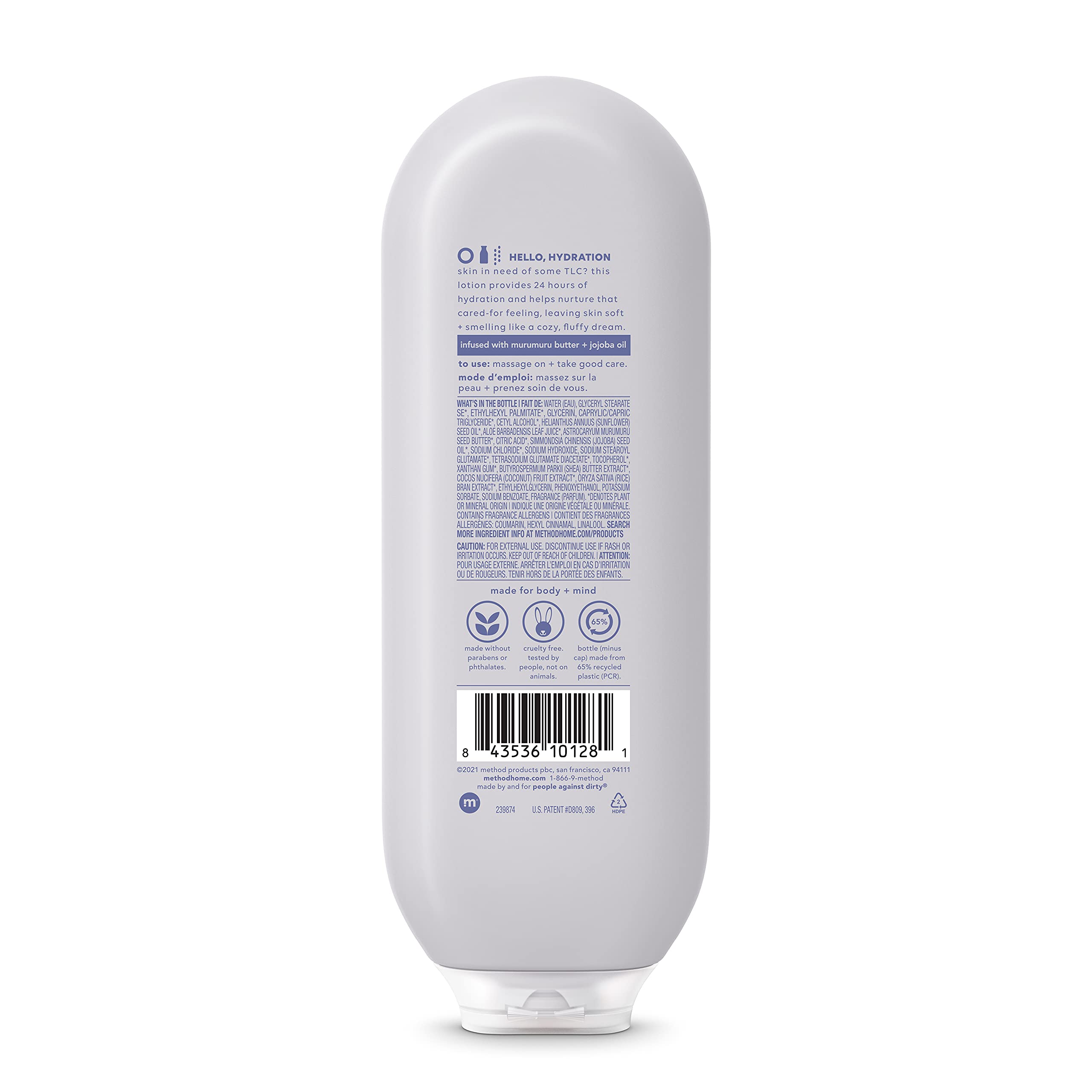 Loción corporal Method Simply Nourish, textura cremosa sin grasa