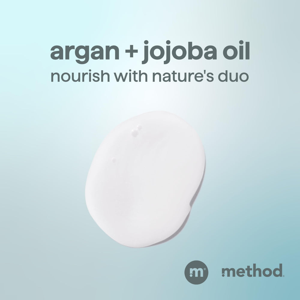 Argan oil drops on Method Men Sea + Surf indicate added conditioning.