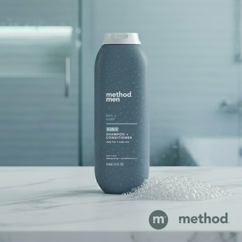 Ideal for daily use in busy morning routines with Method Men Sea + Surf.