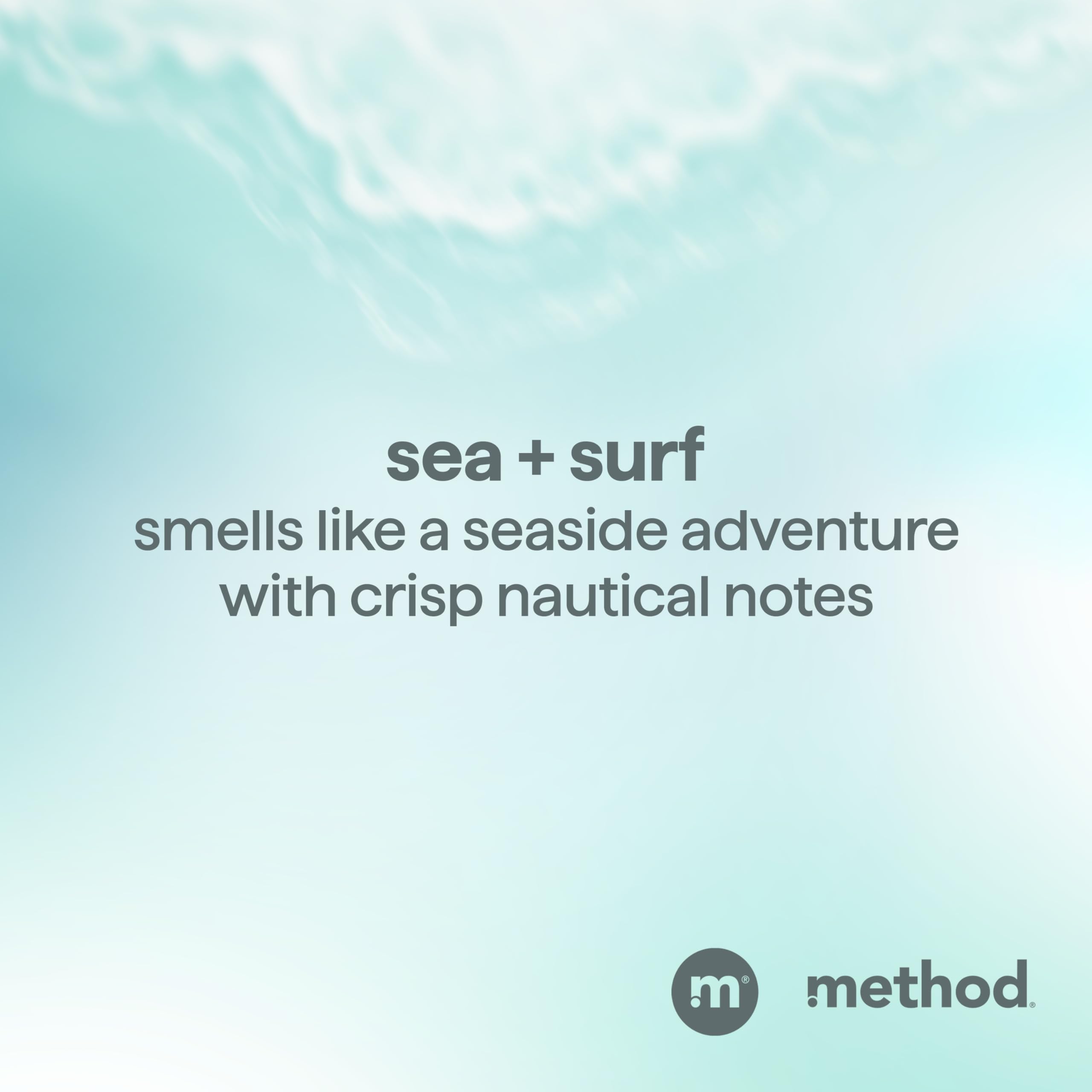 Rich foamy lather from Method Men Sea + Surf demonstrates thorough cleansing.