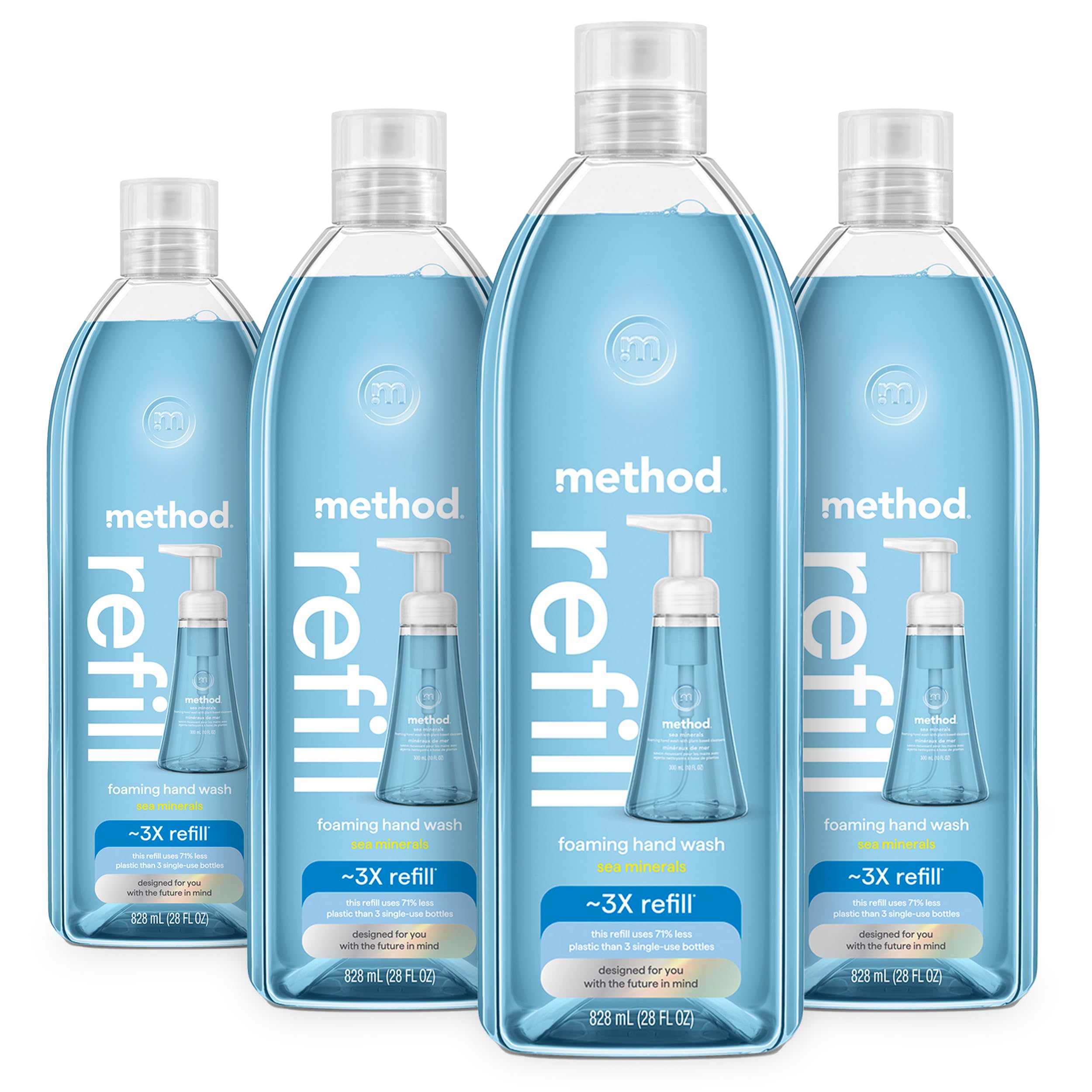 Method Savon mousse mains recharge minéraux marins, bouteille recyclable, parfum frais