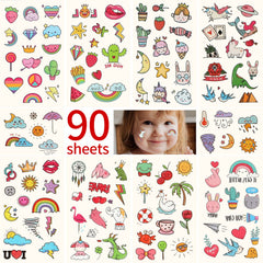 Metker tatuajes temporales para niños 90 hojas, ideal para fiestas y juego creativo