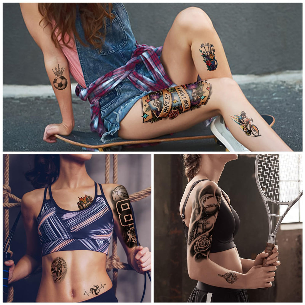 Metuu grande: tatuaje temporal de gran tamaño para brazos.