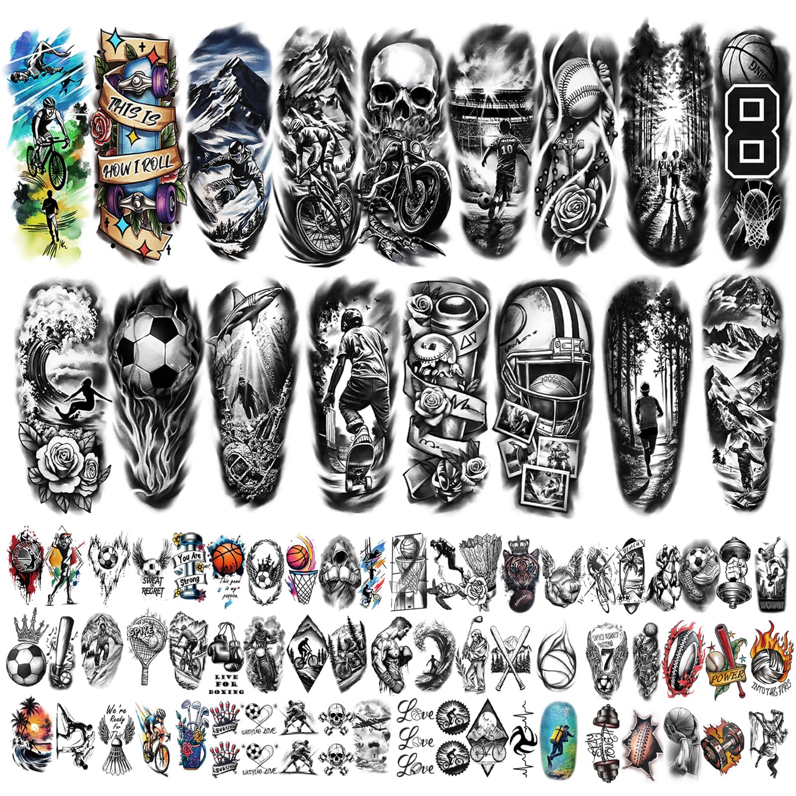 Metuu regalo: set deportivo de tatuajes temporales para aficionados.