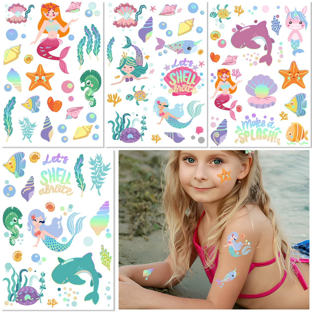 Metuu tatuajes temporales, brillos metálicos resistentes al agua para fiestas y playa.