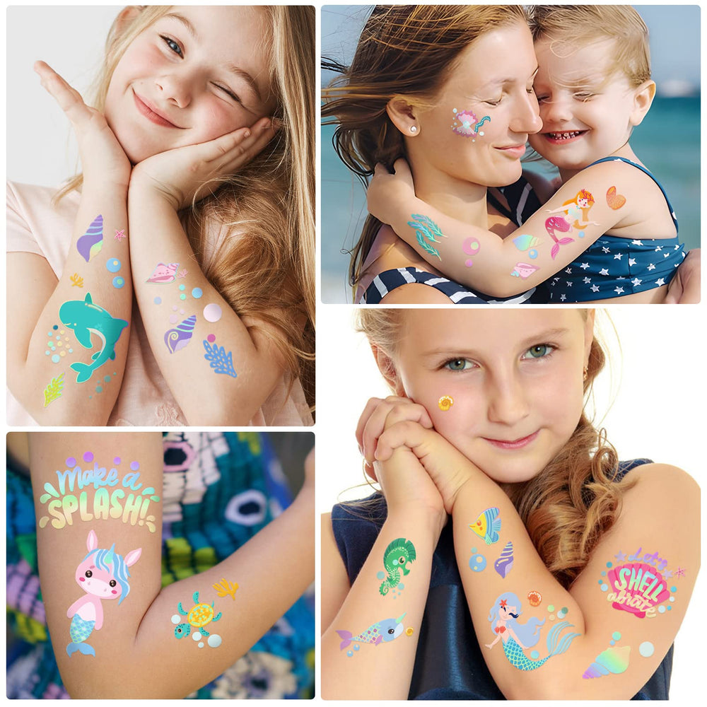 Metuu tatuajes bronceados, efecto metalizado brillante para celebraciones.