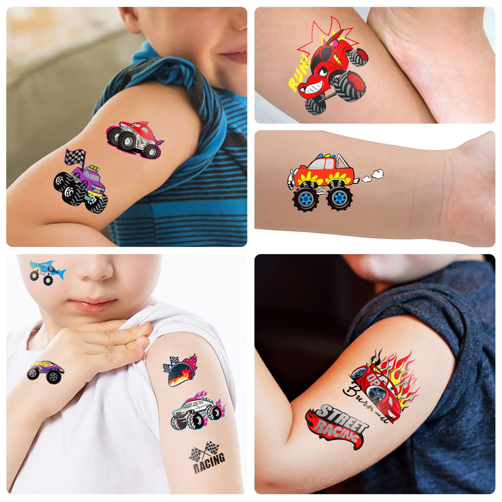 Metuu tatuajes: llamas y vehículos con destellos para diversión de jóvenes.