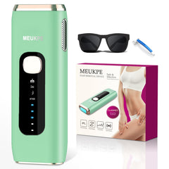 Dispositivo MEUKPE IPL para depilación en casa, fácil de usar y ergonómico.