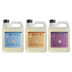 Bouteille recharge Eau de Pluie Meyers Mains, pratique pour remplir et réduire les déchets plastiques.