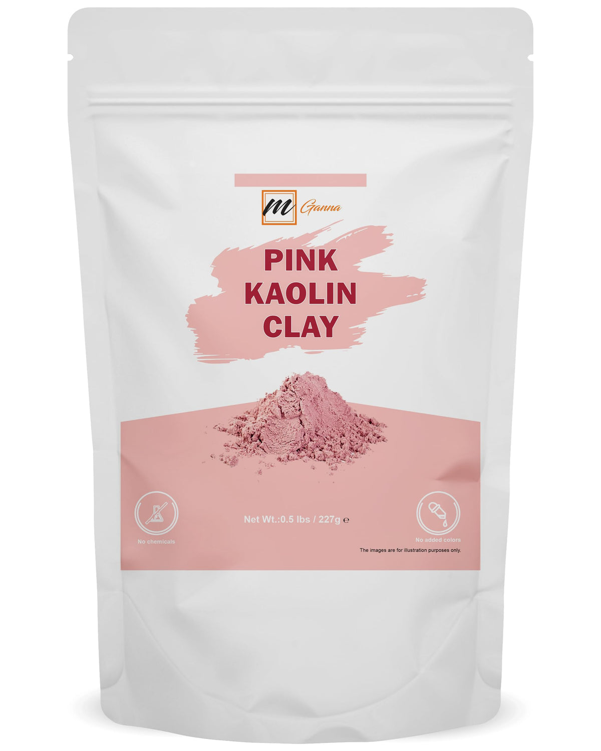 mGanna arcilla rosa polvo 227g, exfoliar suavemente y purificar poros