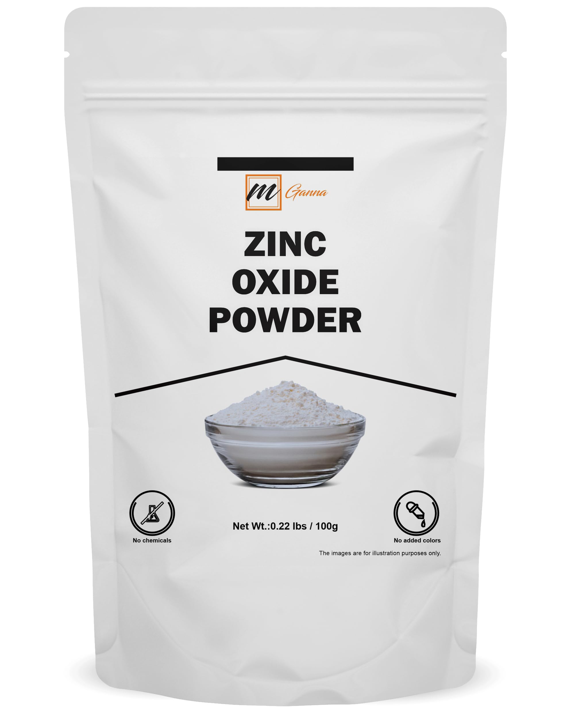mganna óxido de zinc polvo 100 g, formato práctico para almacenamiento seguro.