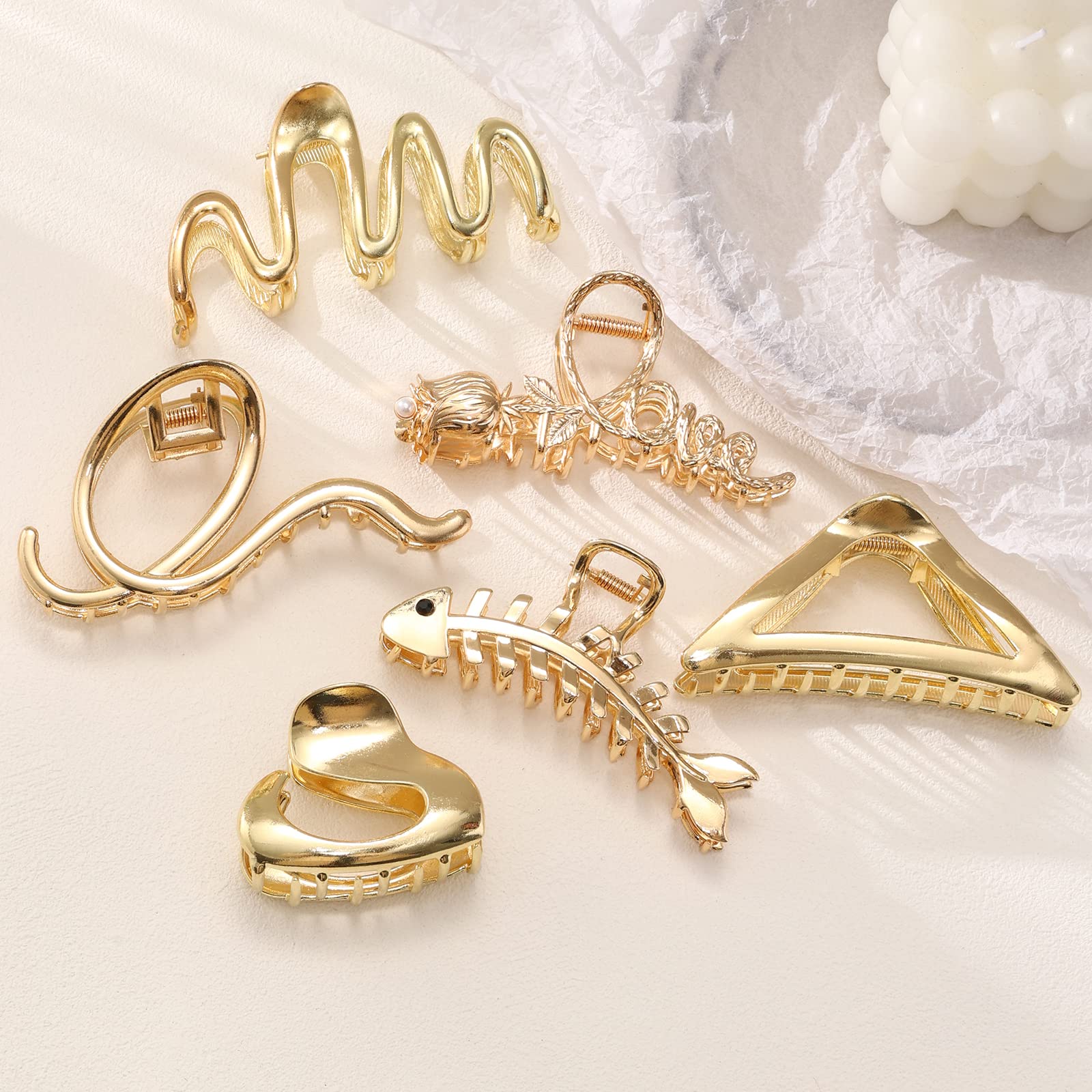 MHDGG gancho cabello metal dorado para peinados duraderos.