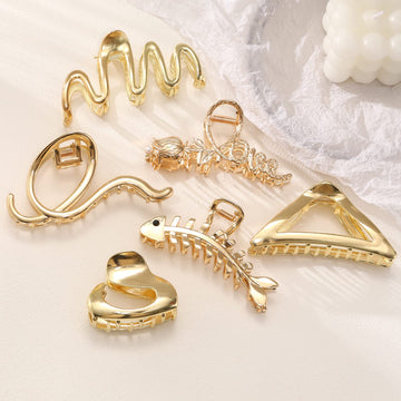MHDGG gancho cabello metal dorado para peinados duraderos.