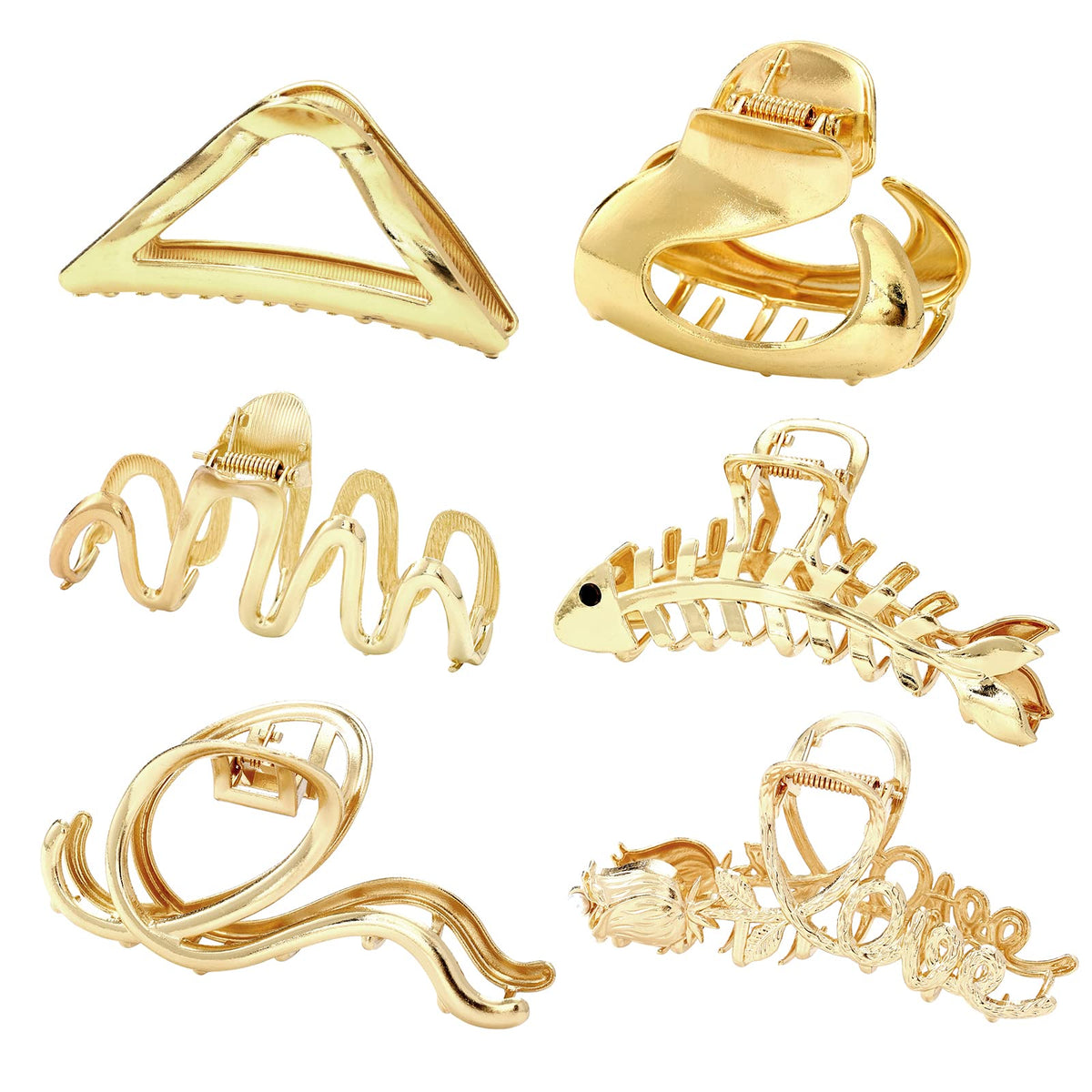 MHDGG gancho de pelo metal dorado para sujeción firme en peinados.