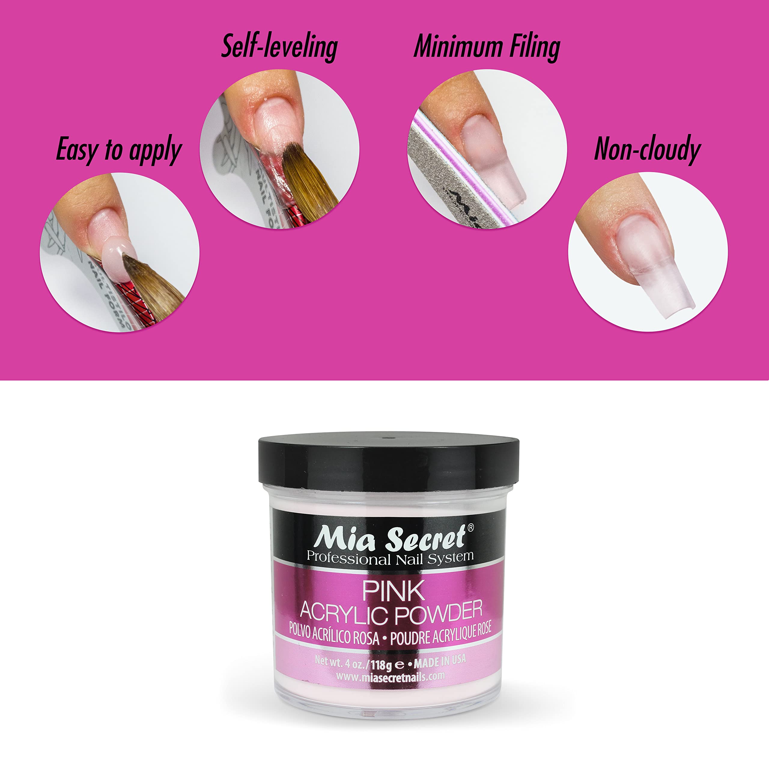 Mayor adherencia con Mia Secret para manicuras duraderas.