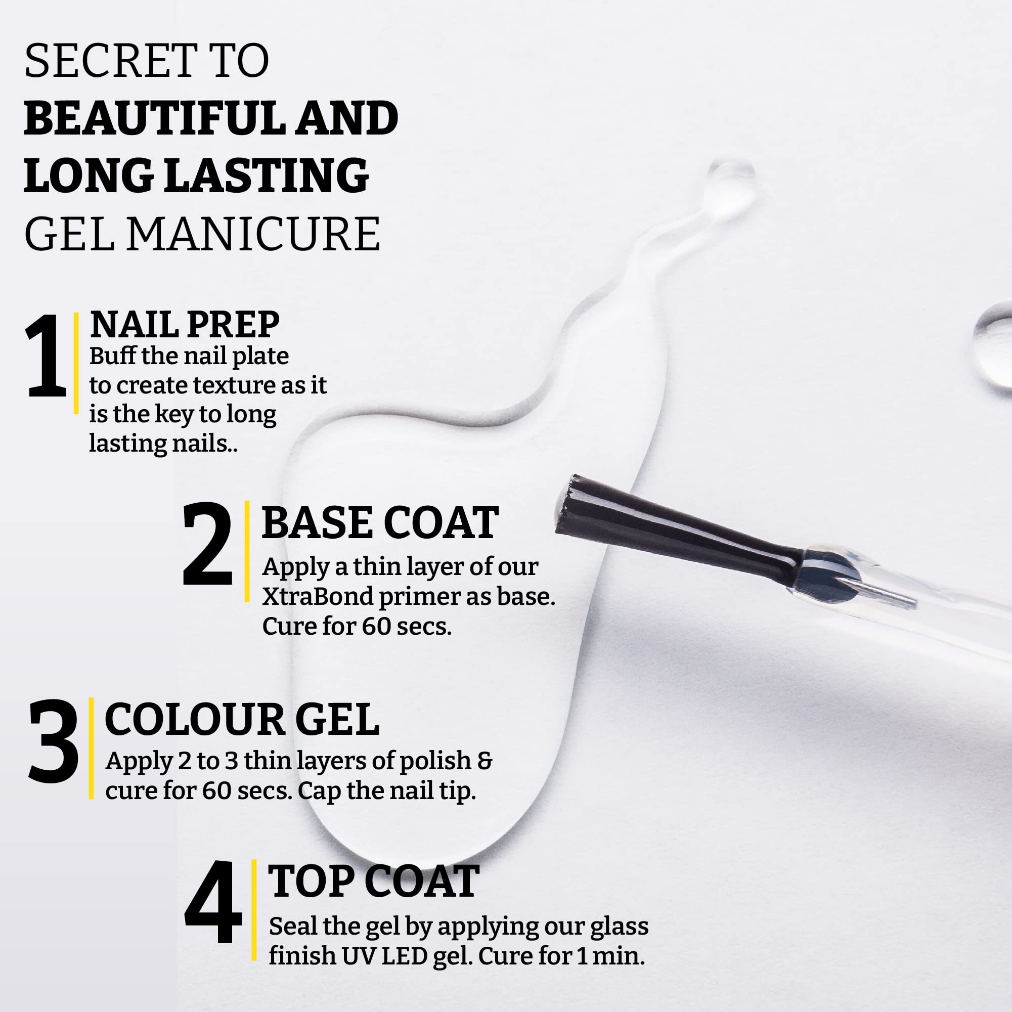 Mia Secret Glass Finish: aplicación suave sobre uñas naturales.