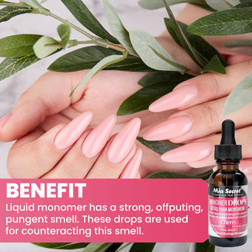 Mia Secret Gotas Monomero Cereza: aplicación en uñas con aroma agradable