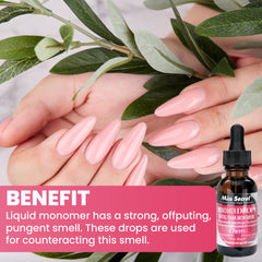 Mia Secret Gotas Monomero Cereza: aplicación en uñas con aroma agradable