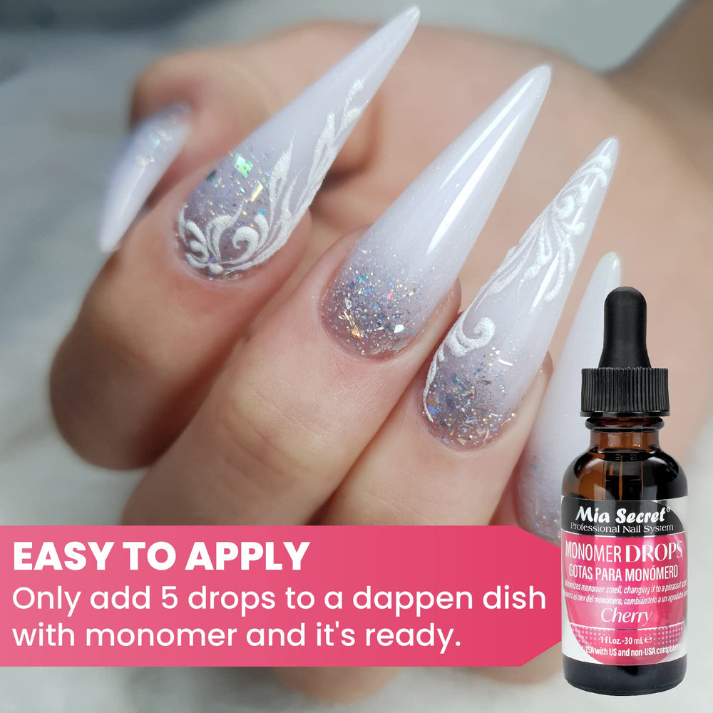 Mia Secret Gotas Monomero Cereza: presentacion de 1 oz lista para uso