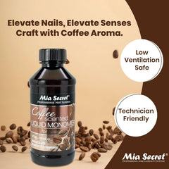 Mia Secret monomero liquido aromado cafe aplicacion suave para uñas acrilicas