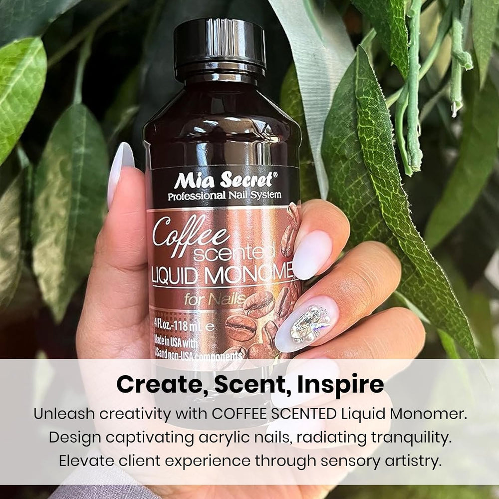 Mia Secret monomero liquido aromado cafe no amarillea las uñas