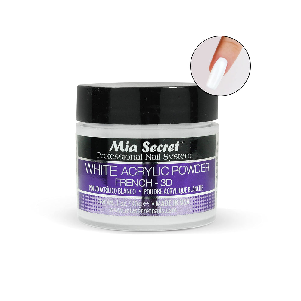Mia Secret polvo acrílico blanco 3D, ideal para esculturas y detalles.