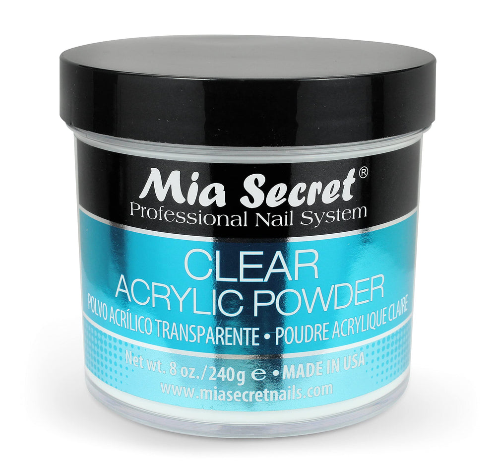 Mia Secret polvo acrílico claro 8 oz, ideal para encapsulado translúcido