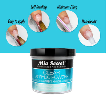 Mia Secret polvo acrílico claro, rendimiento estable en bajas temperaturas