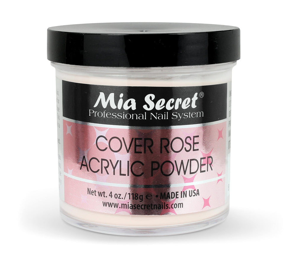Mia Secret Cover Rose: polvo acrílico 4 oz para cobertura duradera de uñas