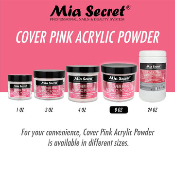 Mia Secret polvo acrilico rosa cubriente acabado profesional