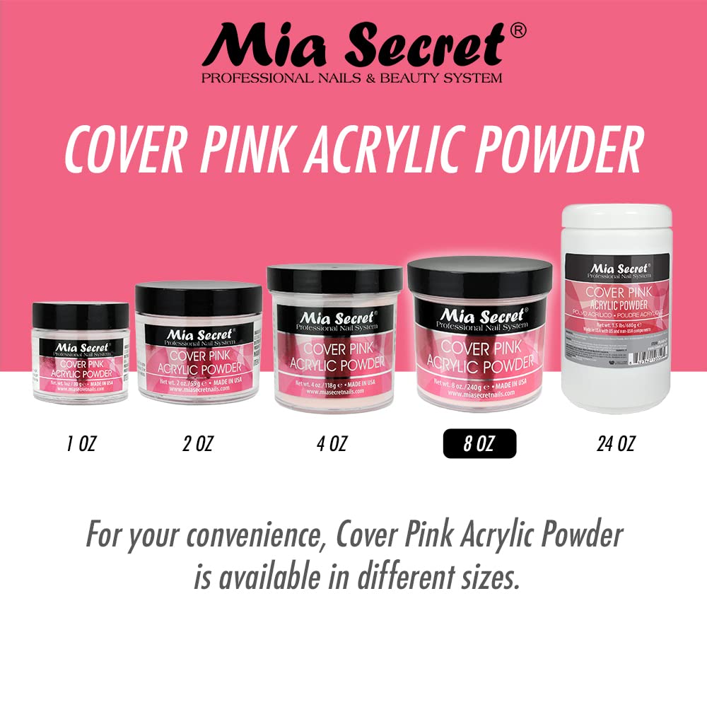 Mia Secret polvo acrilico rosa cubriente acabado profesional
