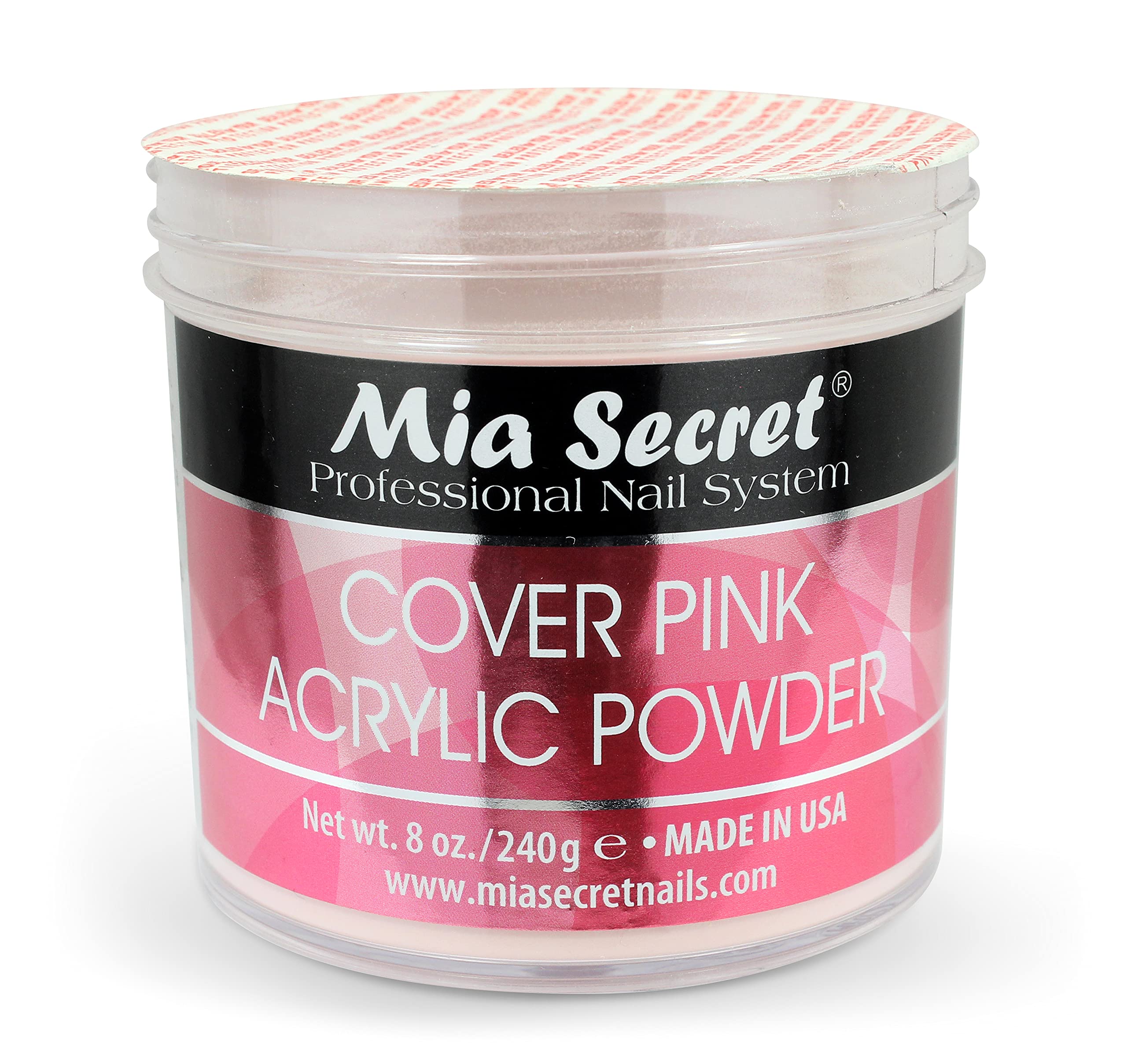 Mia Secret polvo acrilico rosa cubriente favorece adherencia estable