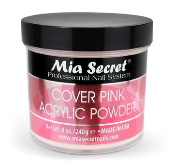 Mia Secret polvo acrilico rosa cubriente en frasco para acabado duradero