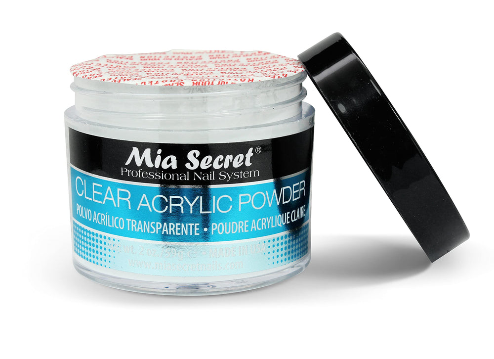 Mia Secret polvo acrílico transparente 2oz compatible con gel y monómeros
