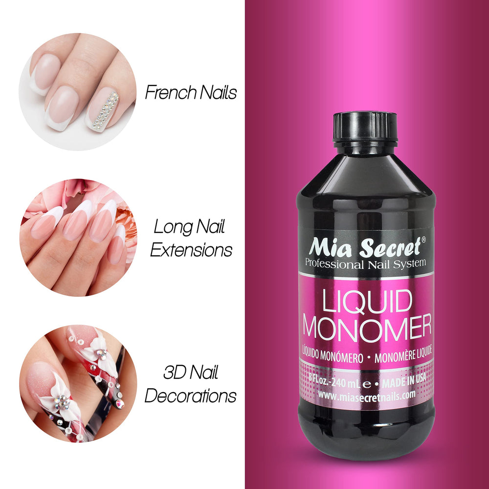 Mia Secret monómero producido en Estados Unidos, control de calidad confiable.